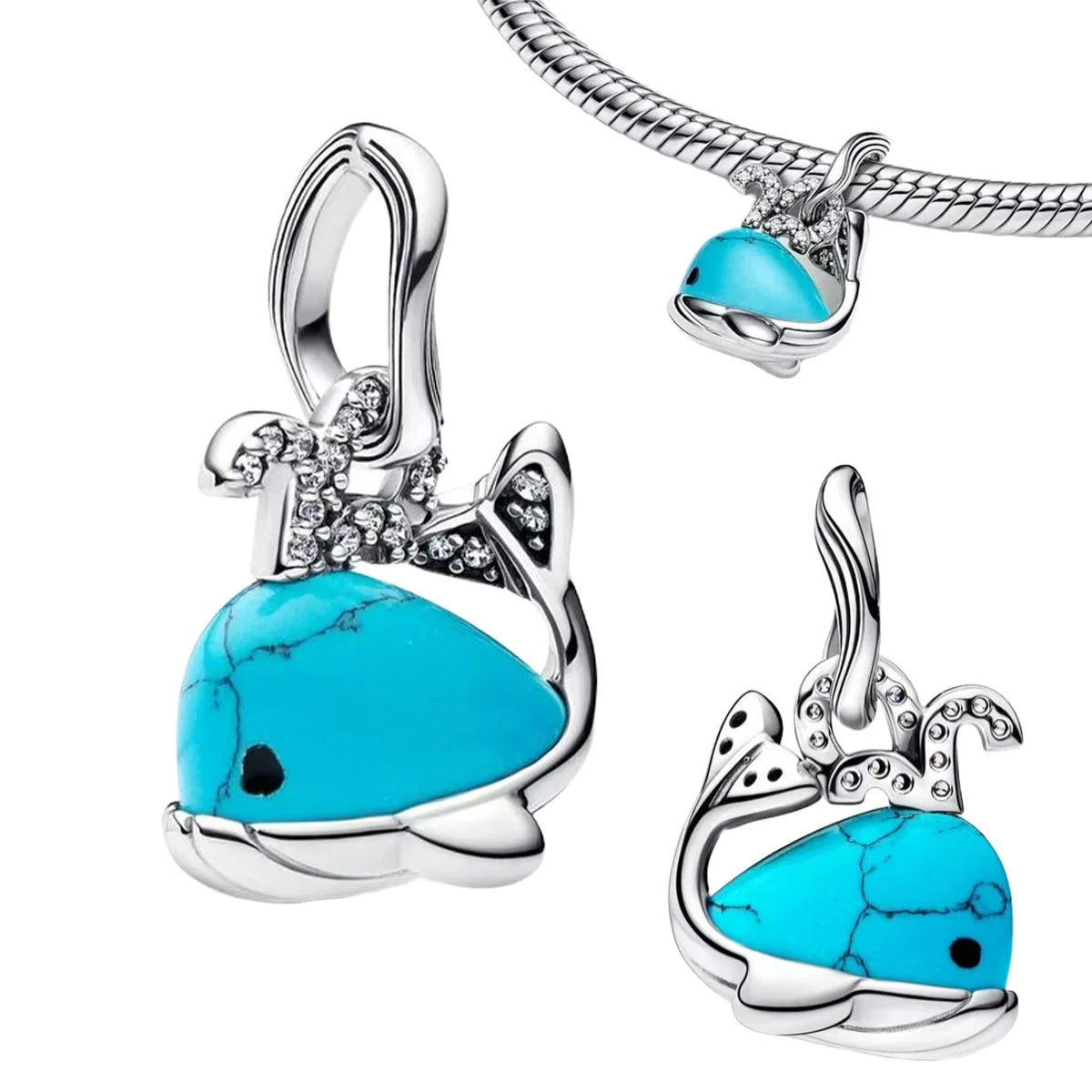 Fashionable 925 Sterling Silver Whale Butterfly Star Flower Heart-shaped Conch Original Pendant Bead fit Women DIY Jewelry Gifts