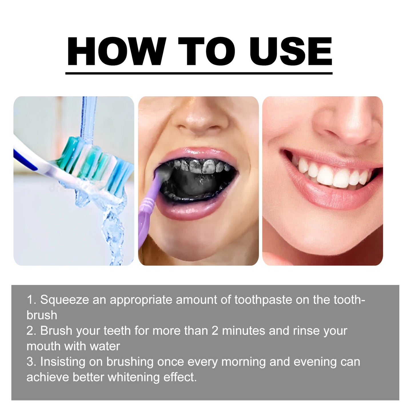 Whitening Toothpaste Bamboo Charcoal Toothpaste Remove Yellow Teeth Strong Deep Cleaning Teeth Stain Fresh Breath Oral Care 30ml