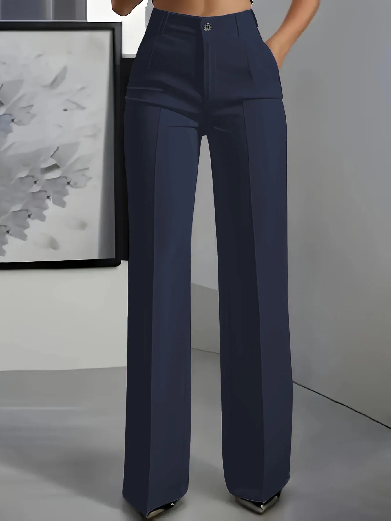 2025 New High-Waisted, Draped, Straight-Cut, Simple S | Faeva London