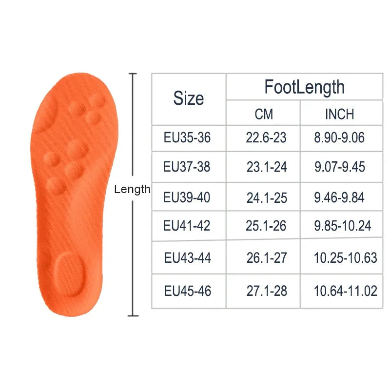 Latex Sport Insoles Soft High Elasticity Shoe Pads Orthotic Breathable Deodorant Shock Absorption  Arch Support Insole New