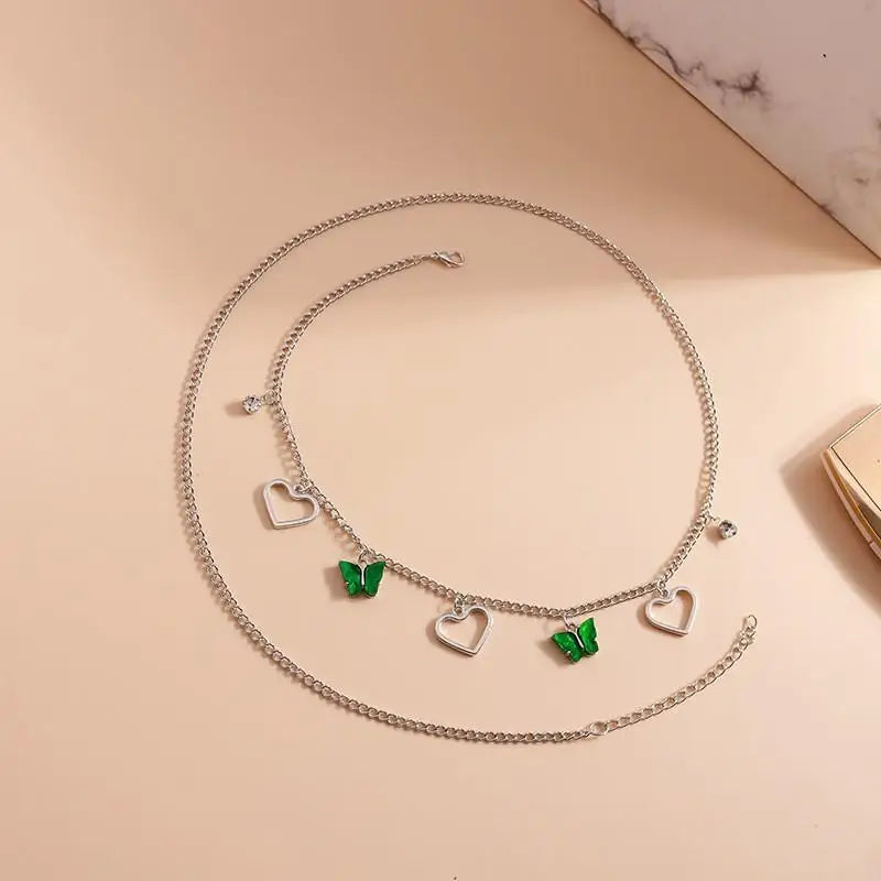 Fashion Butterfly Hollow Heart Body Waist Chain For Women Jewelry Party Accessries Gifts