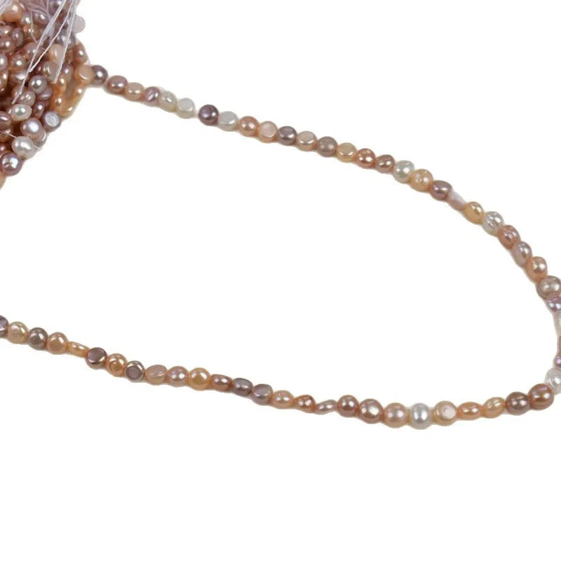 White Mixed Colors Irregular Pearl 5-6mm Horizontal Hole Double-Polished Natural Freshwater Shaped Bead DIY Loose Beads Jewelry