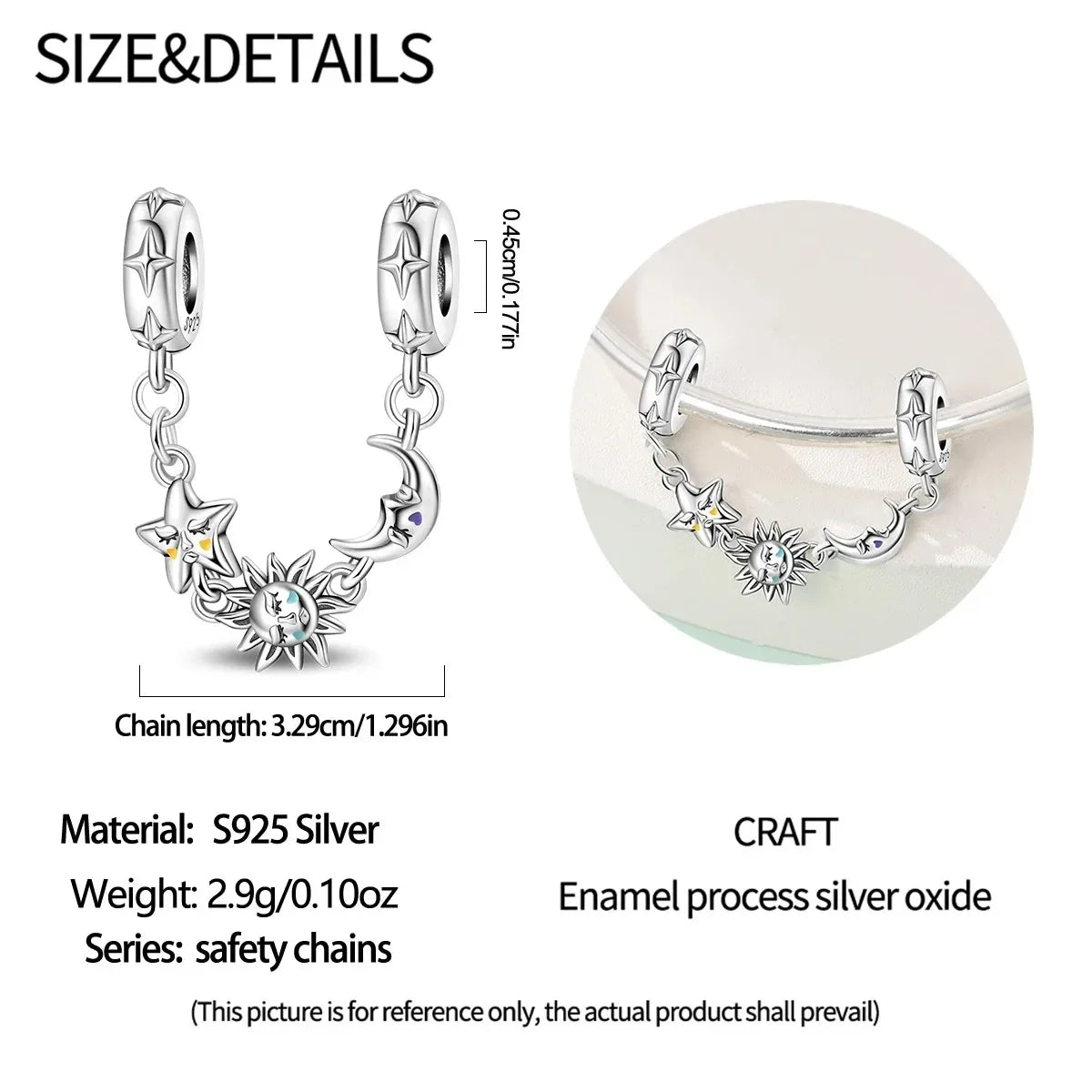 Hot Sale Original 925 Sterling Silver Star & Moon Charms Earrings Ring Beads Pendant fit Bracelet Necklace DIY Fine Jewelry Gift