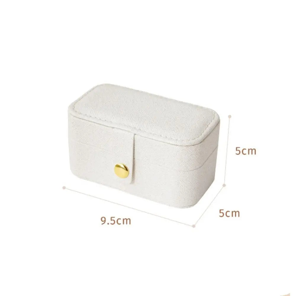 New PU Leather Mini Jewelry Box Flip Cover Mini Storage Case Portable Jewelry Organizer for Women Girls