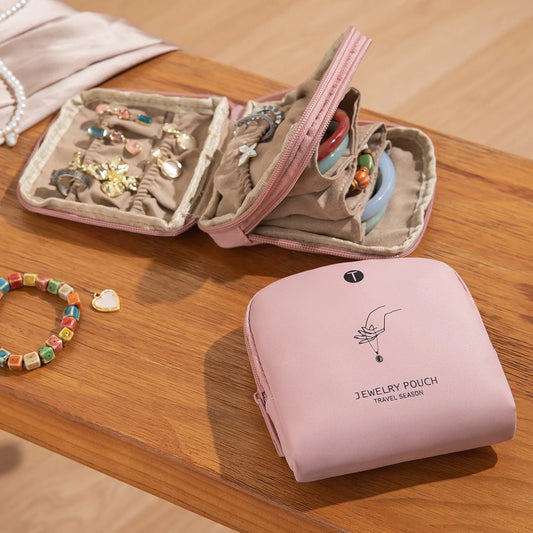 Portable Luxury Jewelry Bag Small Travel Organizer with Compartments Waterproof Pouch for Earrings Bracelets Rings