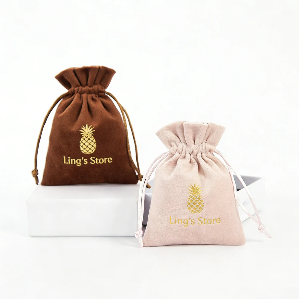 100Pcs Soft Jewelry Drawstring Velvet Bag Rings Earri | Faeva London