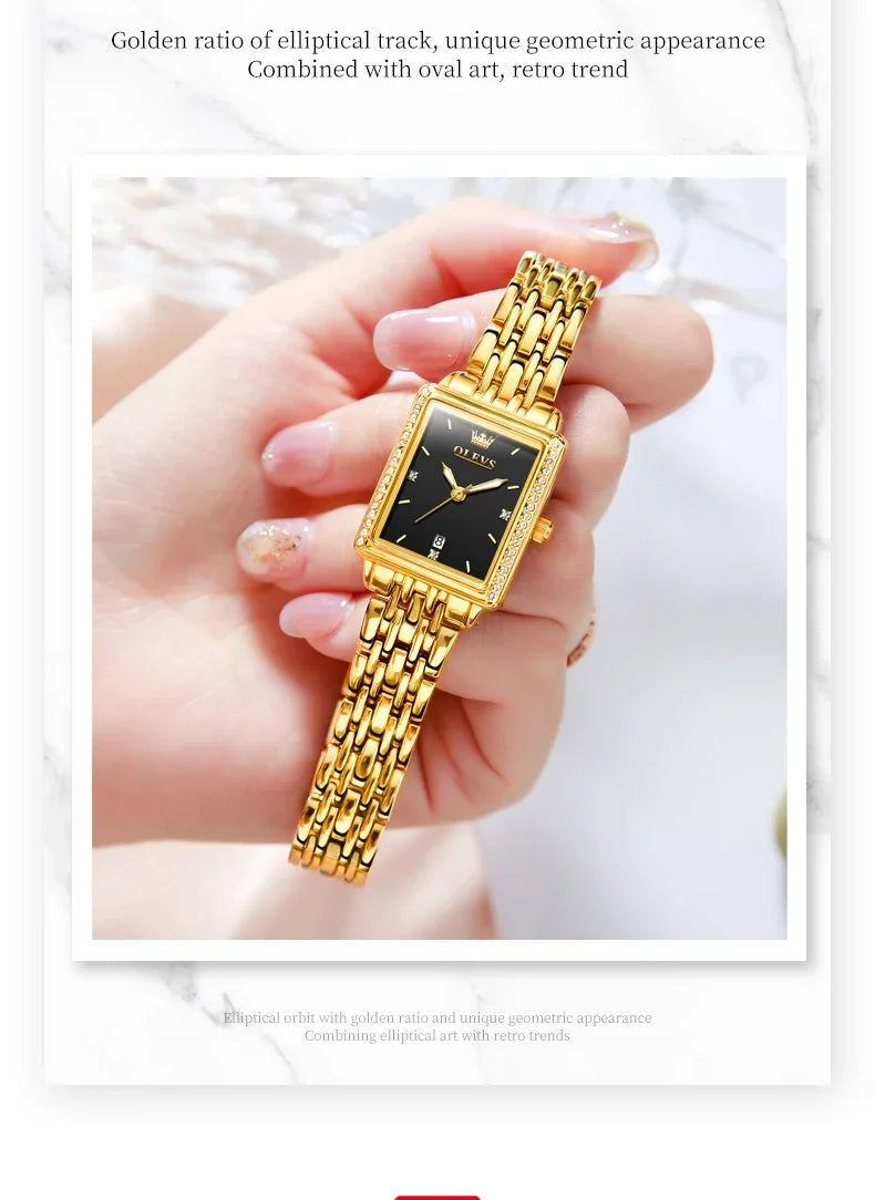 OLEVS 9995 Elegant Quartz Ladies Womens Wristwatces Date Watch for Women Luxury Waterproof Luminous Watches Relojes Para Mujer