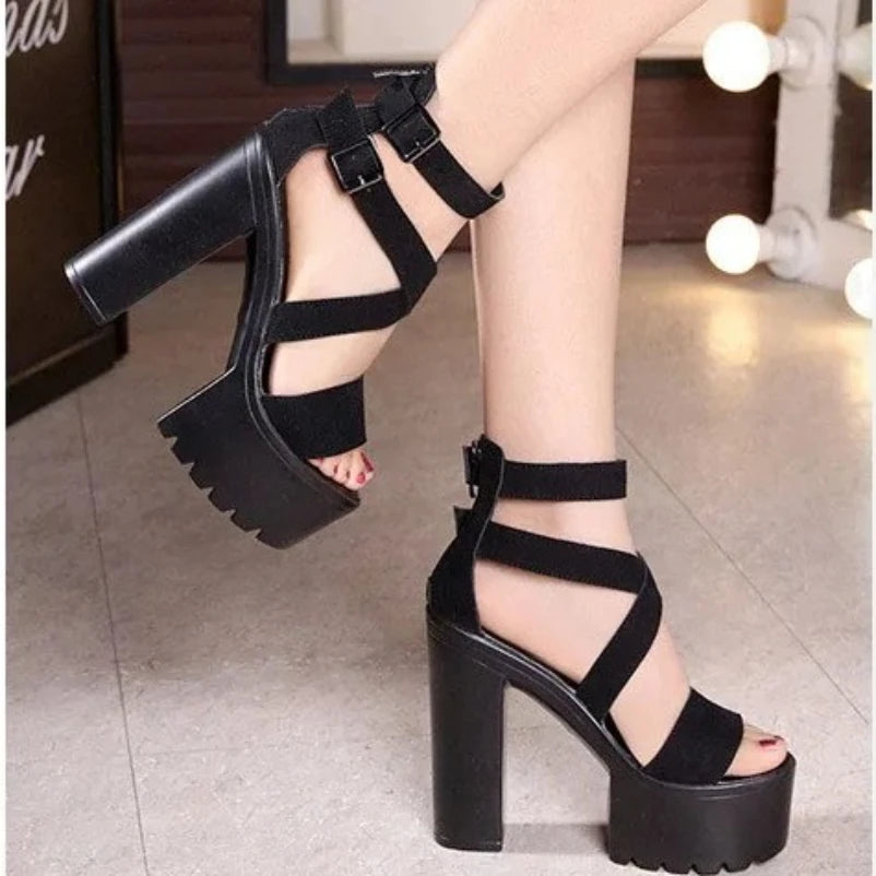 2025 Super High Heels Gladiator Sandals Ladies Summer | Faeva London