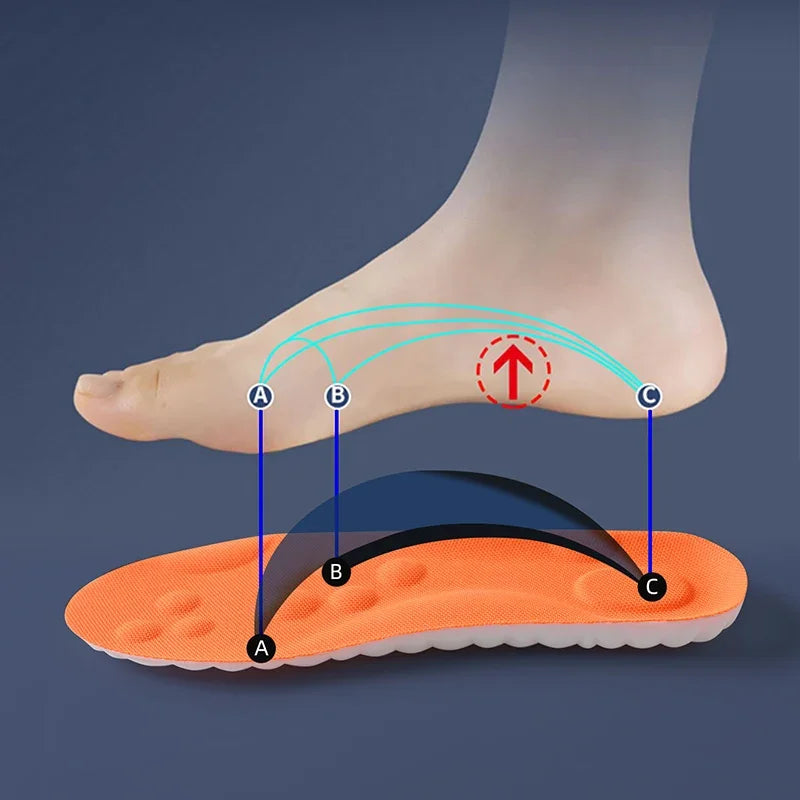Latex Sport Insoles Soft High Elasticity Shoe Pads Orthotic Breathable Deodorant Shock Absorption  Arch Support Insole New