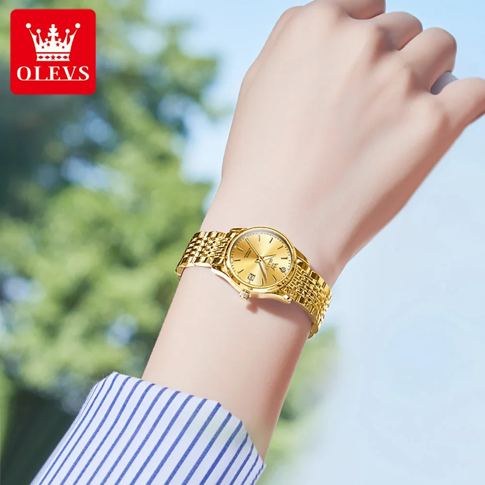 OLEVS 6635 Luxury Brand Elegance Ladies Watch Automatic Mechanical Wristwatch Waterproof Luminous Chronograph Watch For Women