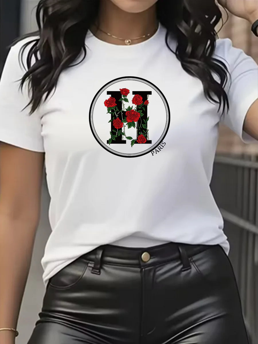 Women's T-Shirt Leisure Fashion Short Sleeve Cotton Tees High Quality Comfortable Brand T-shirt Summer Streetwear Y2k Top