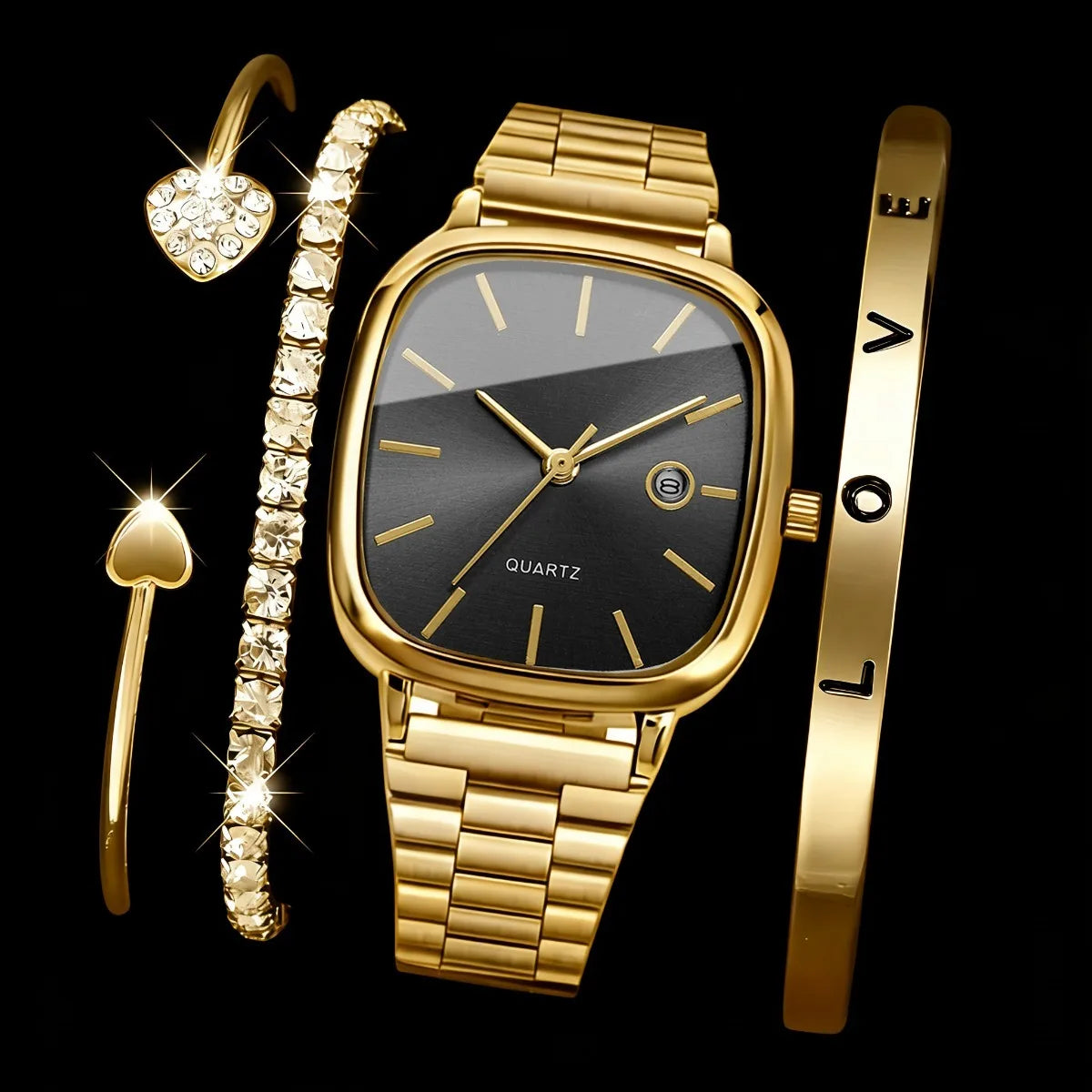 4Pcs Square Watch Set