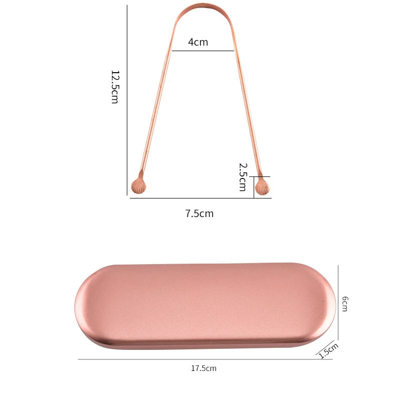 1PC Portable Pure Copper Tongue Scraper With Box Oral | Faeva London