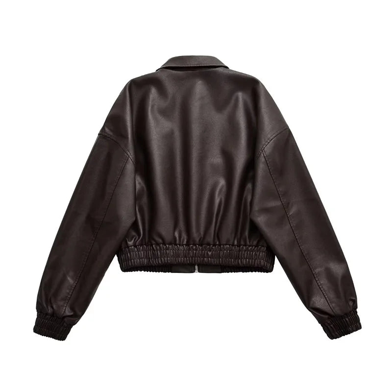 Women's High-Street Casual PU Leather Jacket Autumn/Winter New Collection Fashionable Streetwear for Ladies