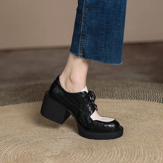 2024 New Spring Genuine Leather Women Shoes Casual La | Faeva London