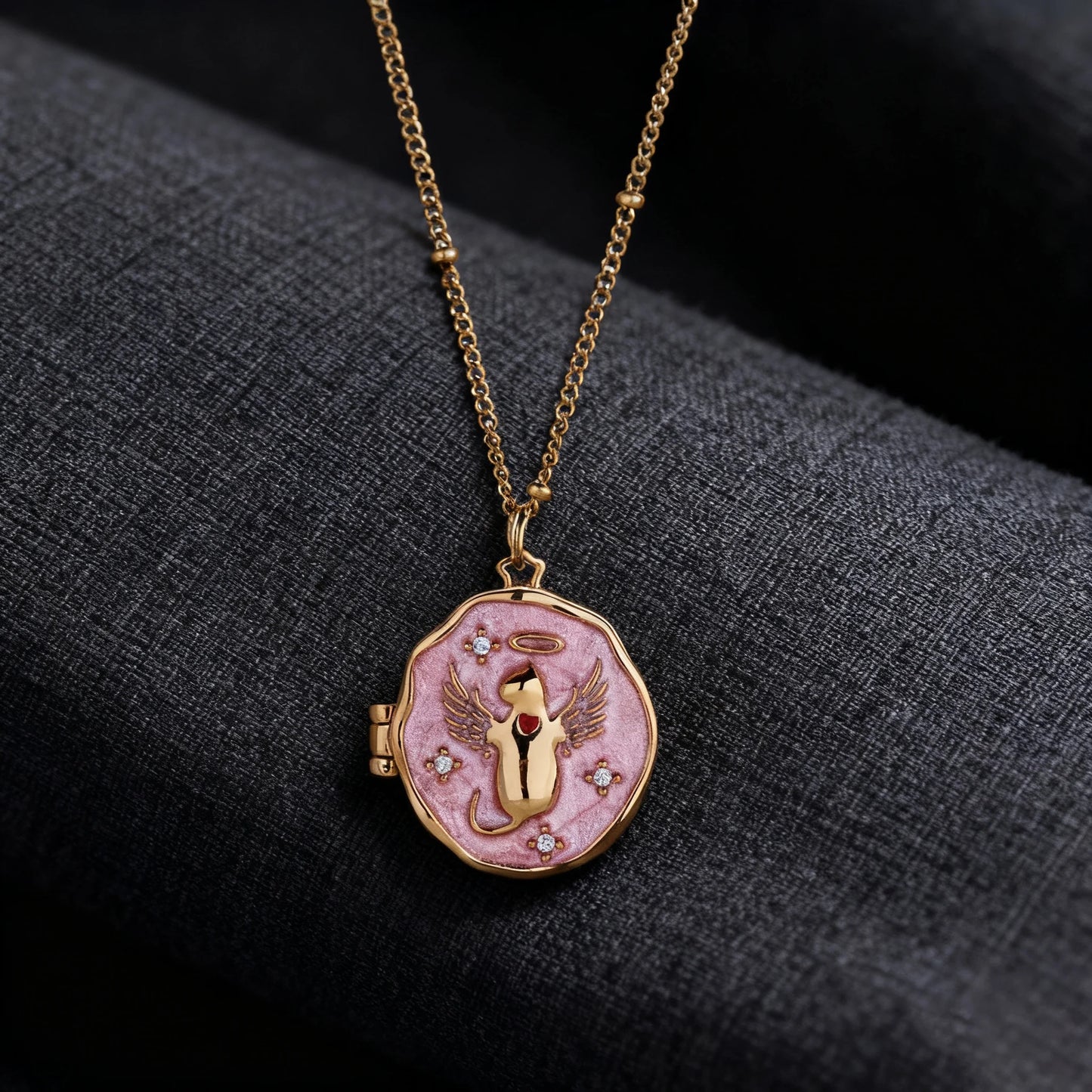 Atoztide Custom Photo Album Necklace For Women Alloy Copper Cat Dog Heart Pendant Picture Locket Personalized Anniversary Gift