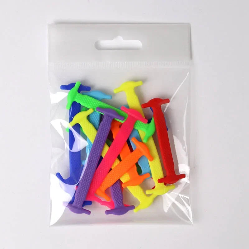 16pcs Lazy Shoelace Silicone Quick Lace Elastic Women | Faeva London