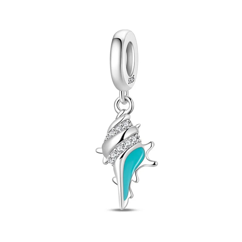 Fashionable 925 Sterling Silver Whale Butterfly Star Flower Heart-shaped Conch Original Pendant Bead fit Women DIY Jewelry Gifts