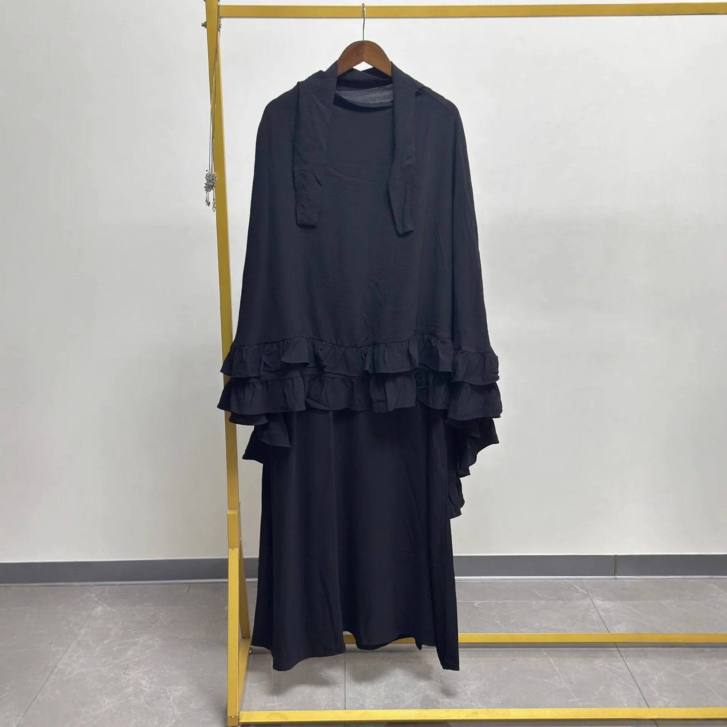 Eid Women Prayer Garment Dress 2 Piece Set Long Khimar Muslim Abaya Dubai Party Dresses Kaftan Robe Longue Vestidos Largos