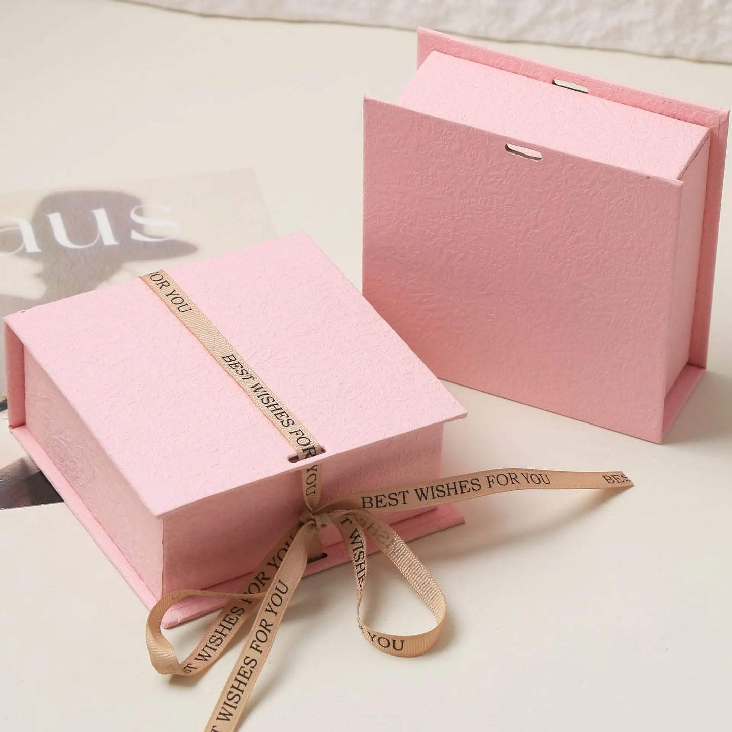 Jewelry Gift Packaging Box Bowknot Ribbon Flip Book Shaped Storage Box Ring Earring Brooch Necklace Bracelet Packaging Boxes