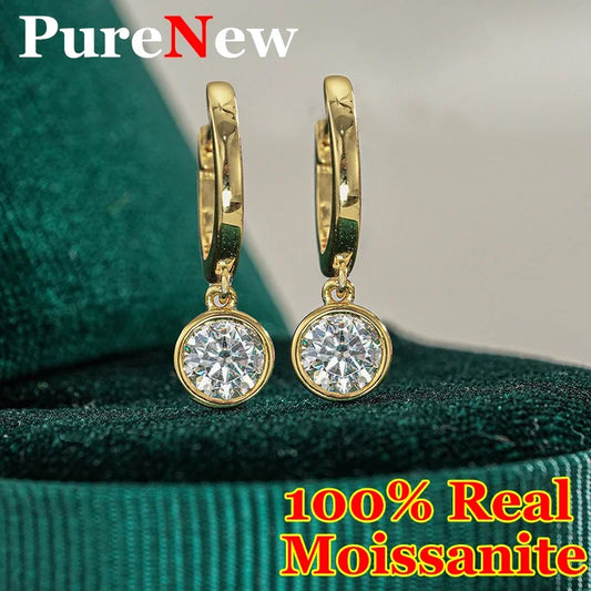 Simple 0.5ct Round Pear Emerald Moissanite Diamond Earring for Women 925 Sterling Silver Plated 18K Women Moissanite Earring GRA