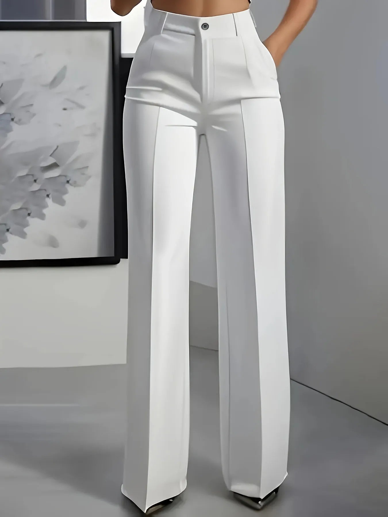 2025 New High-Waisted, Draped, Straight-Cut, Simple S | Faeva London