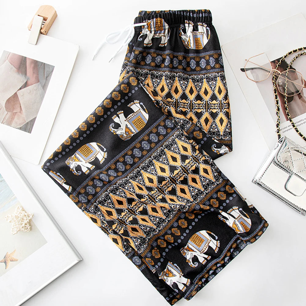 Fashionable Women's Wide Leg Yoga Pants Breathable Elephant Trousers For Spring And Summer Available In-Colors