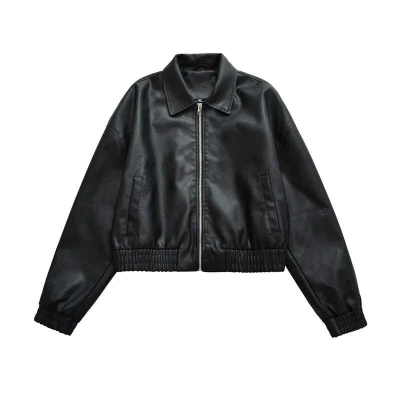 Women's High-Street Casual PU Leather Jacket Autumn/Winter New Collection Fashionable Streetwear for Ladies