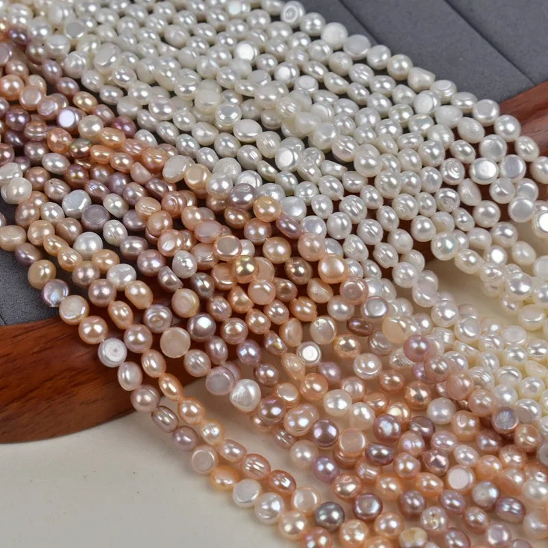 White Mixed Colors Irregular Pearl 5-6mm Horizontal Hole Double-Polished Natural Freshwater Shaped Bead DIY Loose Beads Jewelry