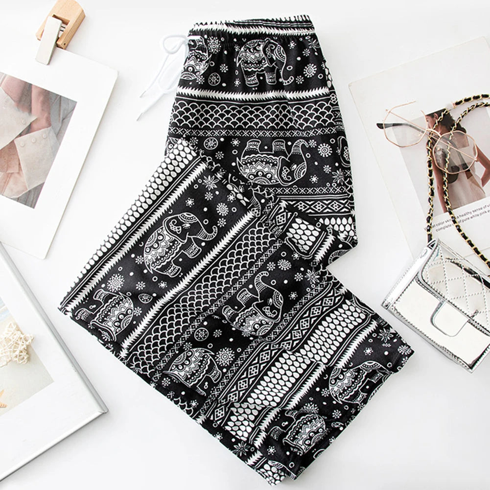 Fashionable Women's Wide Leg Yoga Pants Breathable Elephant Trousers For Spring And Summer Available In-Colors
