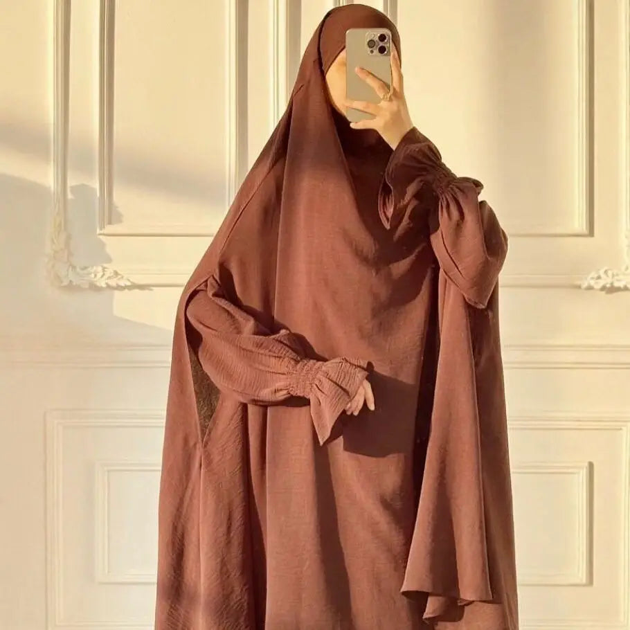 Muslim Women Dresses Khimar Two Piece Set Prayer Garment Eid Ramadan Dubai Hijab Kaftan Arab Long Robe Prayer Suit Vestidos 2026