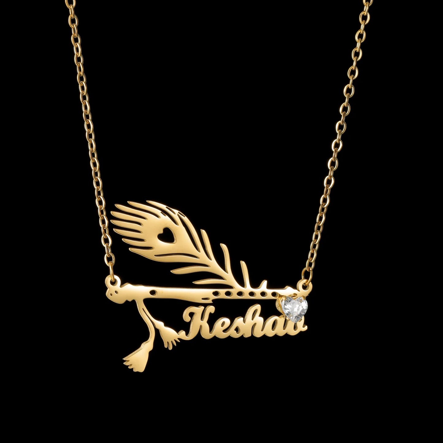 Nextvance Custom Name Necklace Peacock Feather Arrow Pen Pendant For Women Personalized Stainless Steel Nameplate Jewelry Gifts