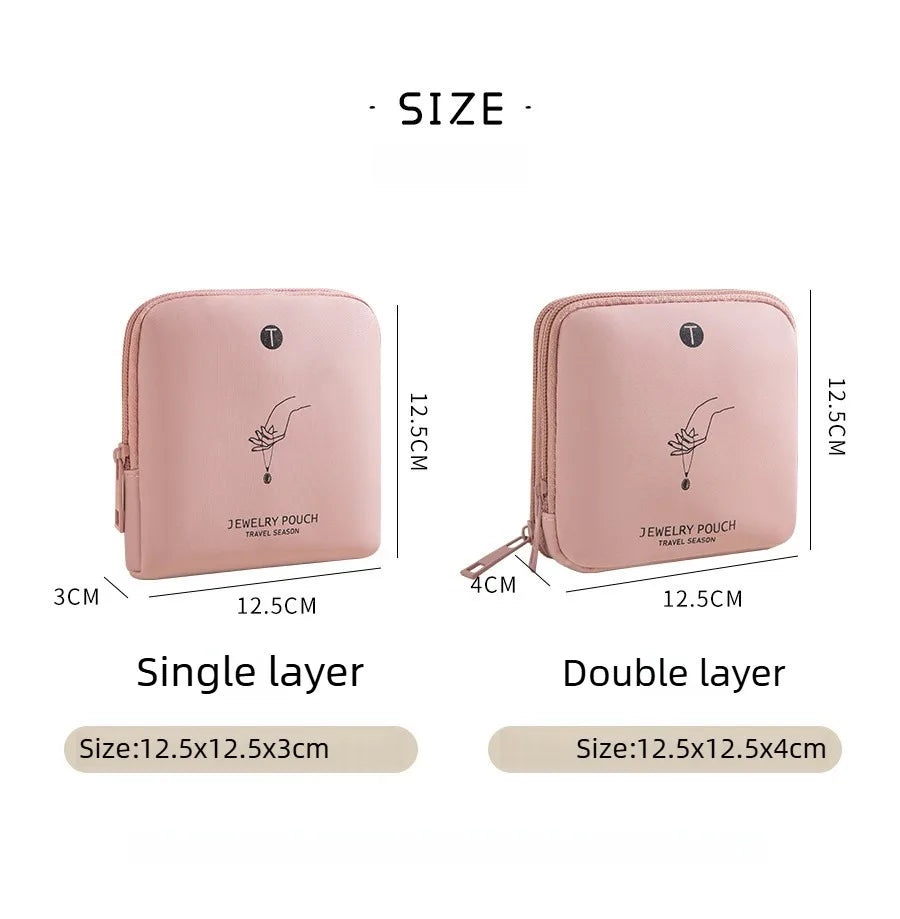 Portable Luxury Jewelry Bag Small Travel Organizer with Compartments Waterproof Pouch for Earrings Bracelets Rings