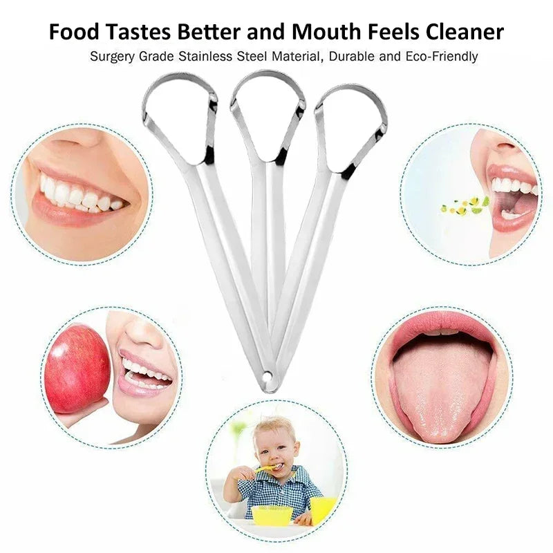 Adult Tongue Scraper Remover Halitosis Tongue Coating Oral Care Tongue Scraping Brush Stainless Steel Oral Cleaner Tools