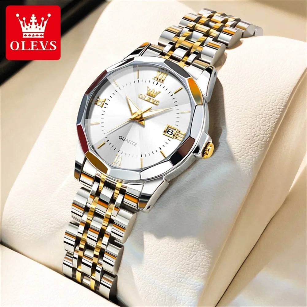 OLEVS 9989 Elegant Women Watch Casual Fashion Calendar Waterproof HD Luminous Watch Exquisite Luxury Brand Quartz Watch Girl