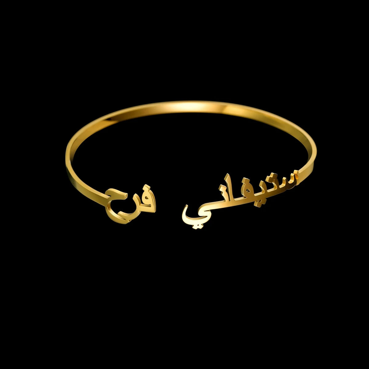 Atoztide Customized Name Bracelet Personalized Stainless Steel for Women Men Zircon Letter Custom Bangles Chrismas Jewelry Gift