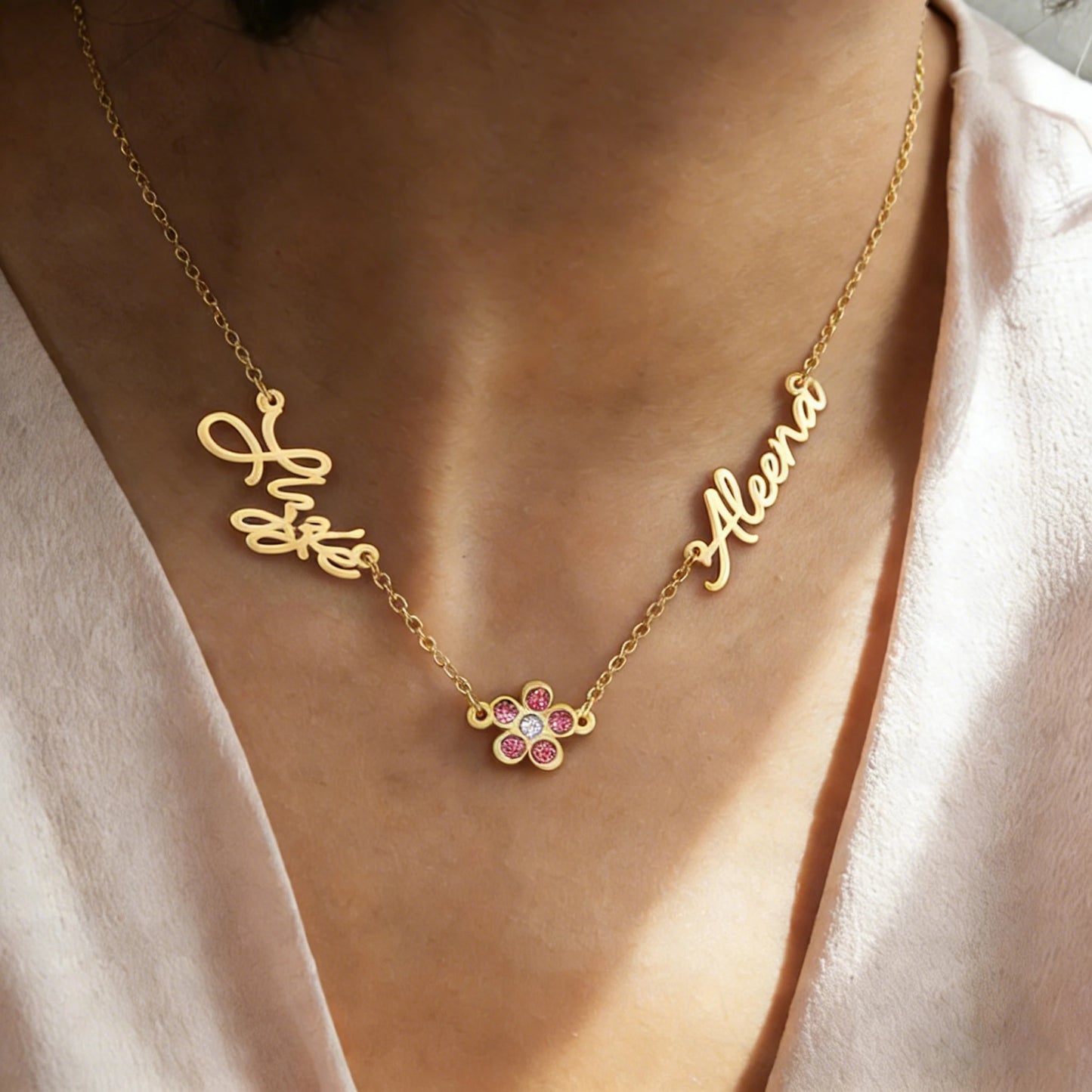 Haiyufly Custom Multiple Names Necklace for Women Stainless Steel Jewelry Zircon Heart Choker Chain Personalized Birthday Gift