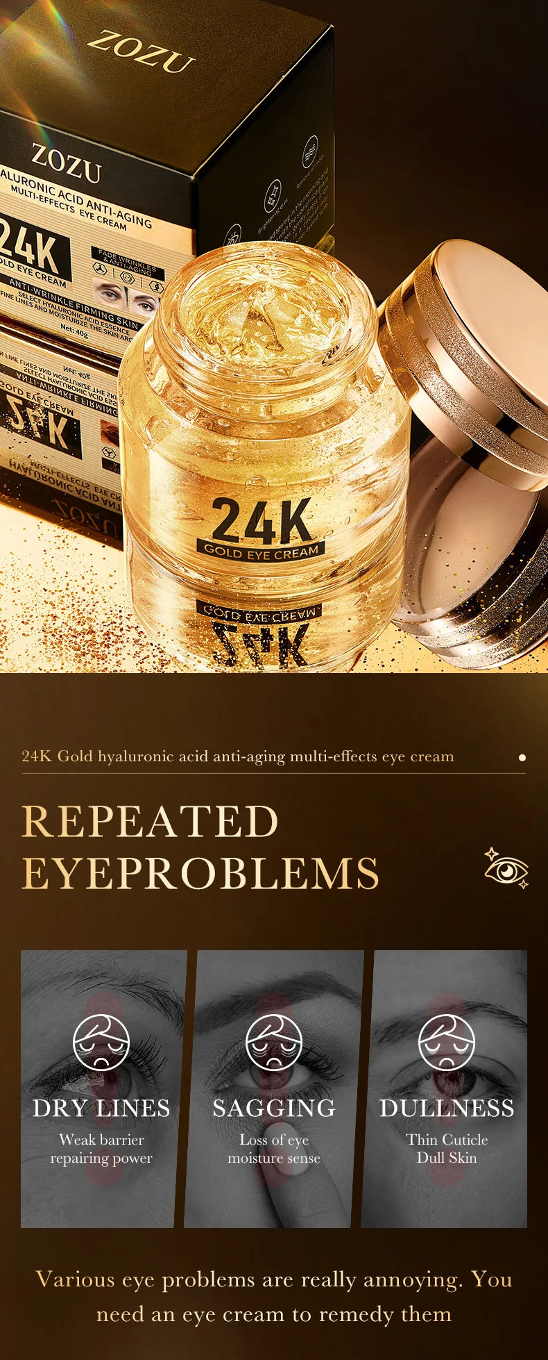 24K Gold Hyaluronic Acid Eye Cream