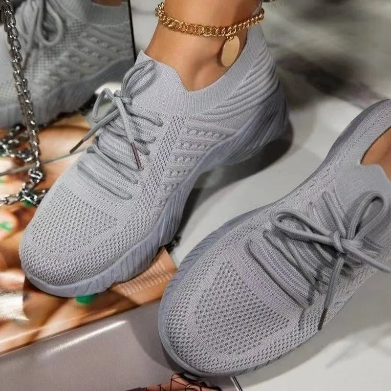 Women Sneaker Casual Shoes Breathable Mesh Lace-up Sneakers Ladies Platform Vulcanized Shoes Women Shoes Zapatillas Mujer