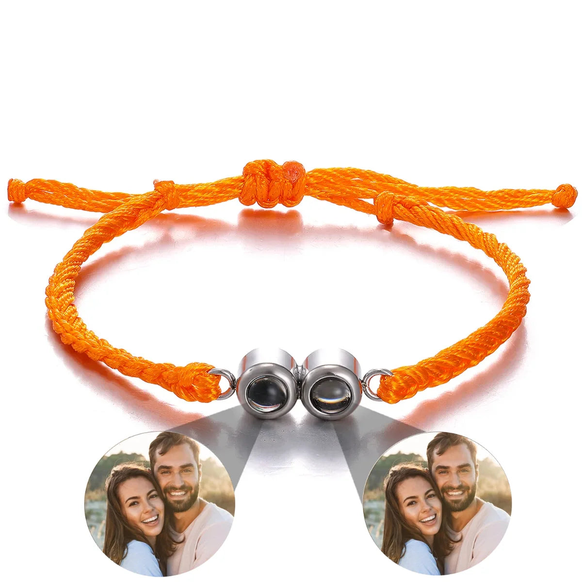 Adjustable Custom Dual Photo Projection Bracelet Customized Weaving Personalized Projection Picture Bracelet Stainless Steel