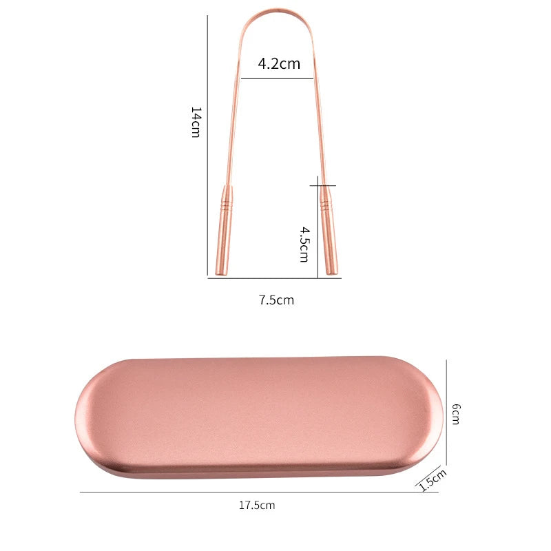 1PC Portable Pure Copper Tongue Scraper With Box Oral | Faeva London