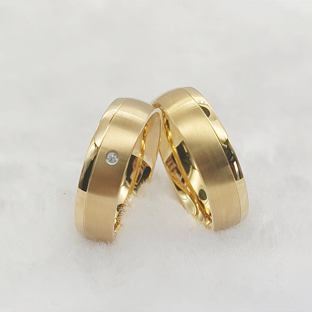 Unique Statement Rings Engagement Marriage Wedding Bridal Sets Couples Designer Lovers 18k Gold Plated Alliances
