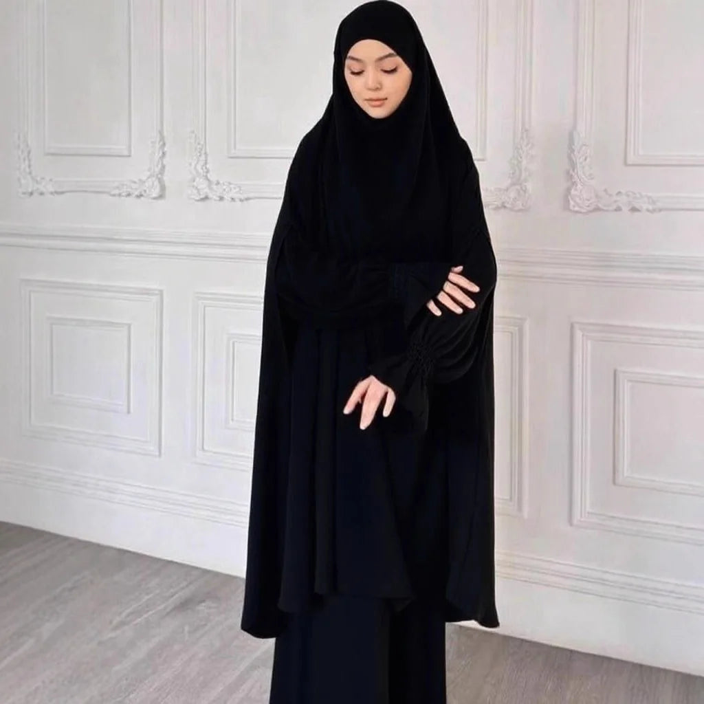 Muslim Women Dresses Khimar Two Piece Set Prayer Garment Eid Ramadan Dubai Hijab Kaftan Arab Long Robe Prayer Suit Vestidos 2026