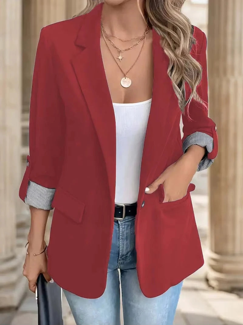 Pleated Sleeve Blazer | Faeva London