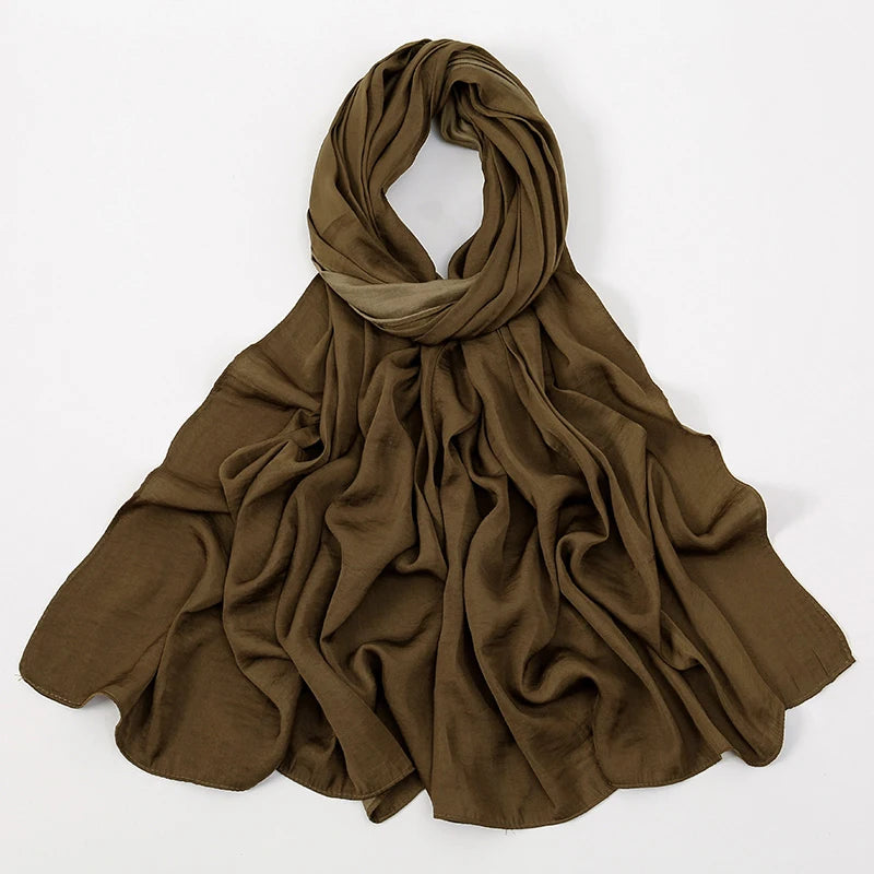 Premium Velvet Satin Chiffon Hijab Scarf Women Luxury Soft Plain Shawl For Women Muslim Hijabs Turban Femme Chic Ramadan