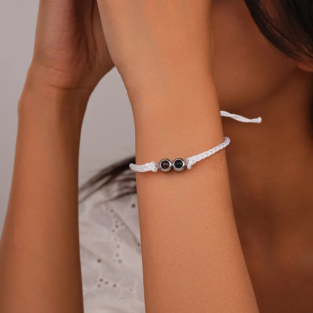 Adjustable Custom Dual Photo Projection Bracelet Customized Weaving Personalized Projection Picture Bracelet Stainless Steel