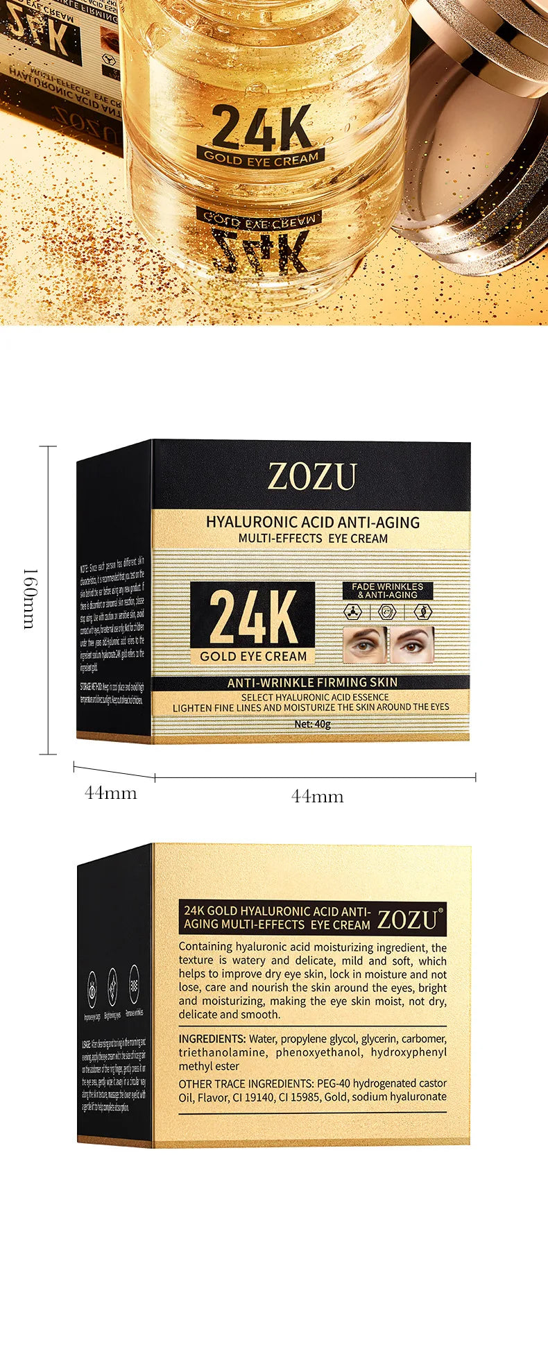 24K Gold Hyaluronic Acid Eye Cream