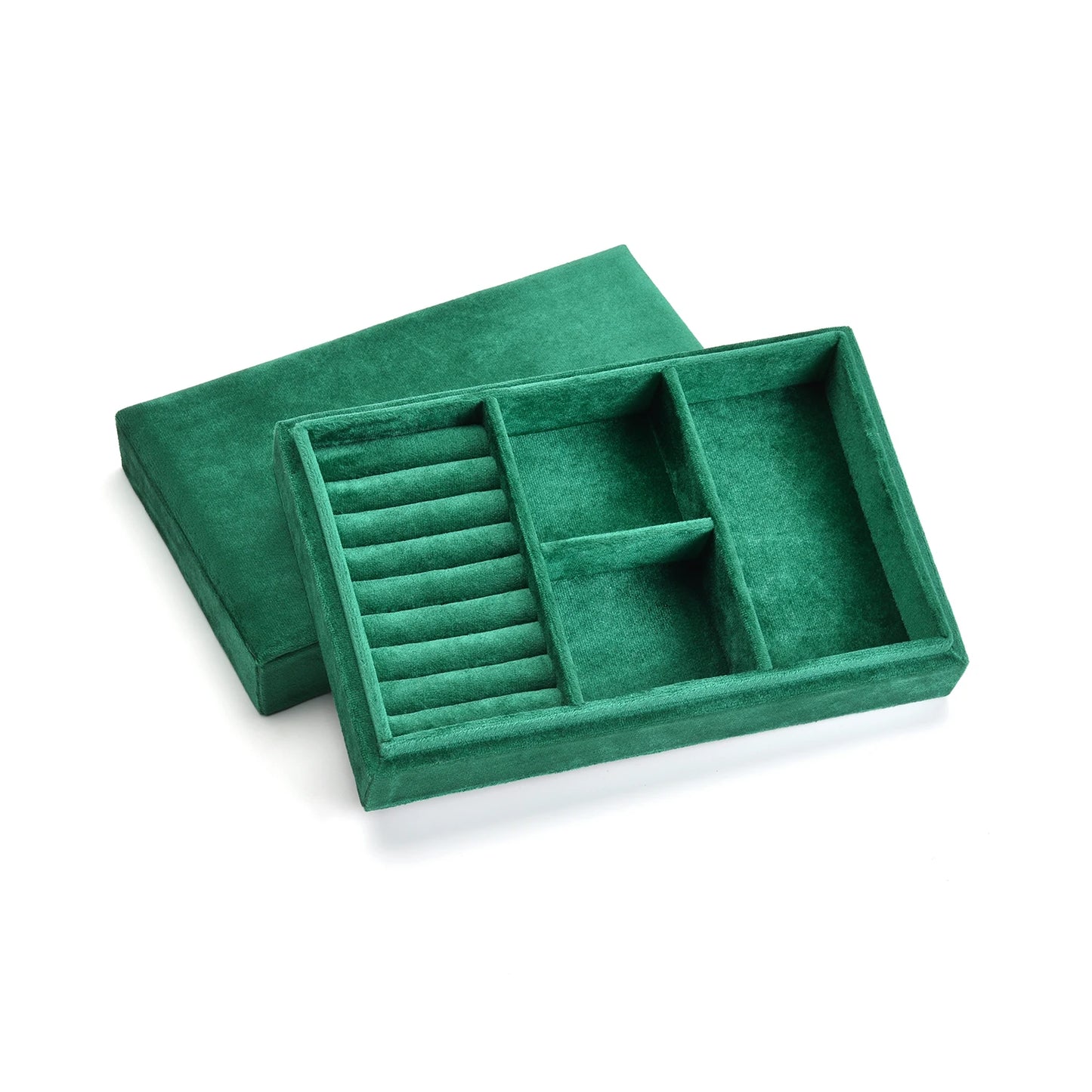 TAIMY Luxury Velvet Travel Portable Custom Logo Jewelry Tray With Lid Desktop Ring Bracelet Watch Storage Box Display Packaging