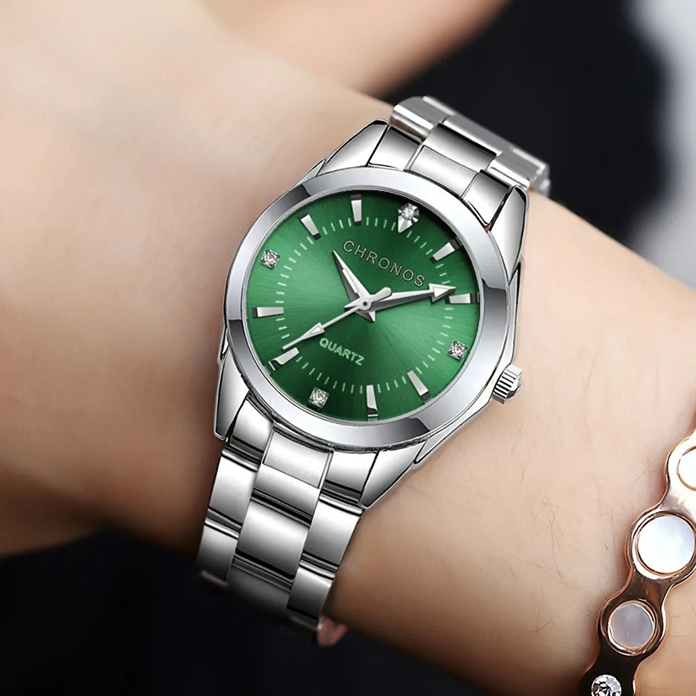 CHRONOS Elegant Women Watch Luxury Ladies Fashion Girls Wristwatch Quartz Movement Stainless Steel Gift for Female Girlfriend