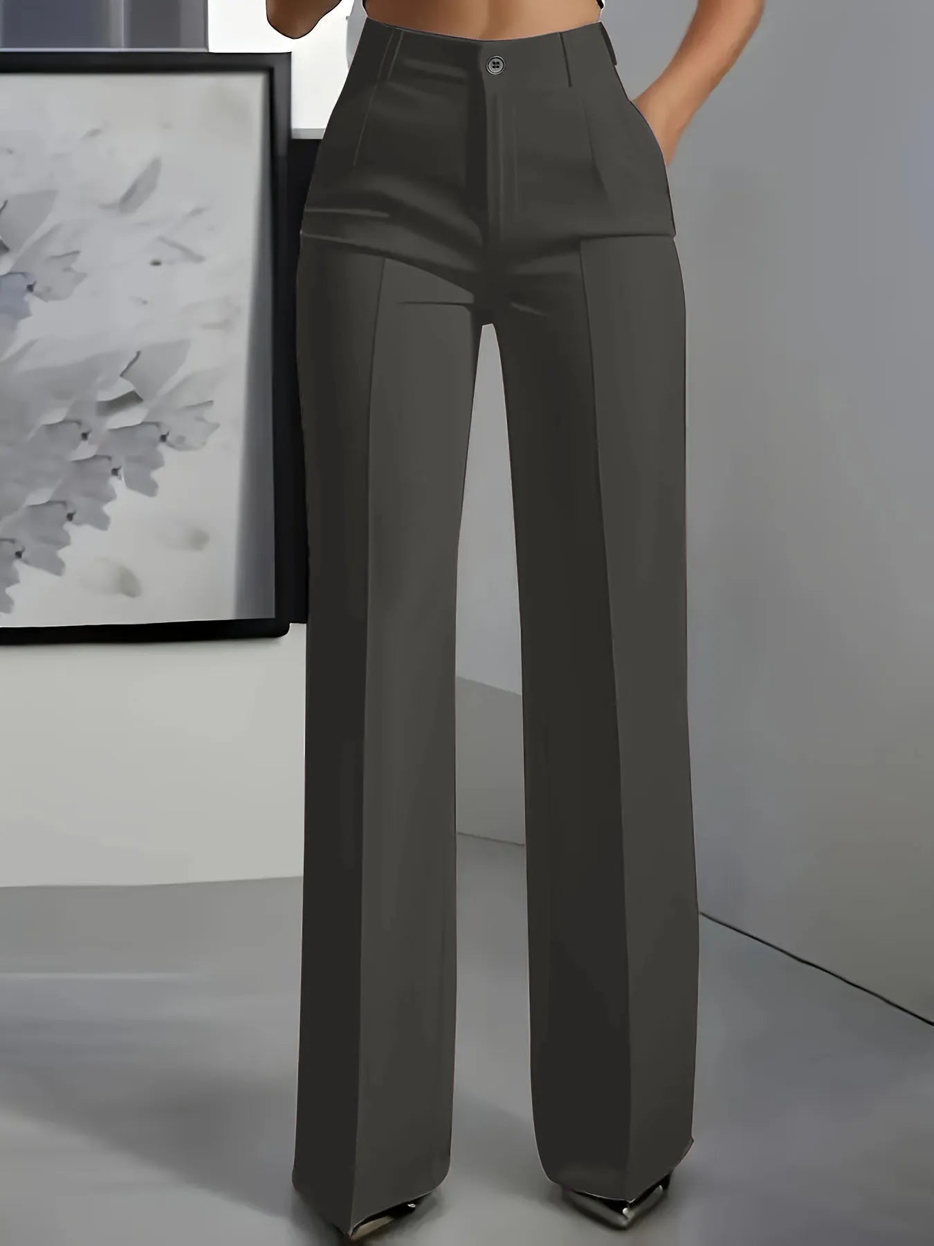 2025 New High-Waisted, Draped, Straight-Cut, Simple S | Faeva London
